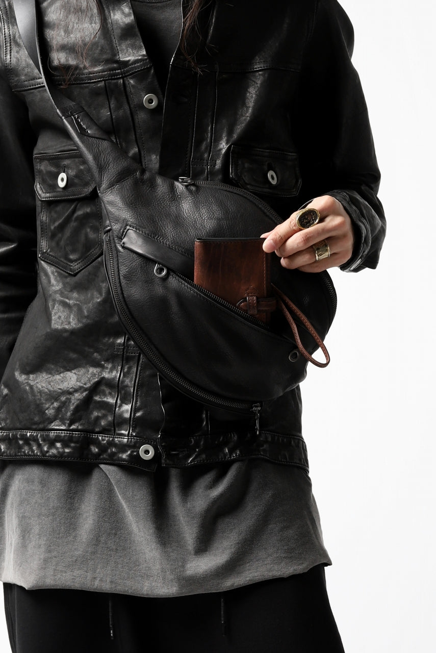 Load image into Gallery viewer, ISAMU KATAYAMA BACKLASH x GAIEDE ONE SHOULDER BAG / CALF SKIN (SOFT FINISHED / BLACK)