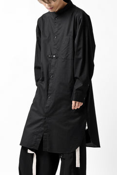 画像をギャラリービューアに読み込む, Y's STAND COLLAR LONG SHIRT / THIN TWILL (BLACK)