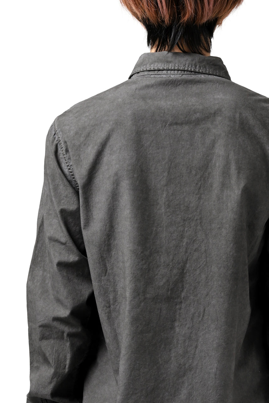 画像をギャラリービューアに読み込む, daub PLAIN COLLAR SHIRT / COLD DYED ORGANIC COTTON (DARK GREY)