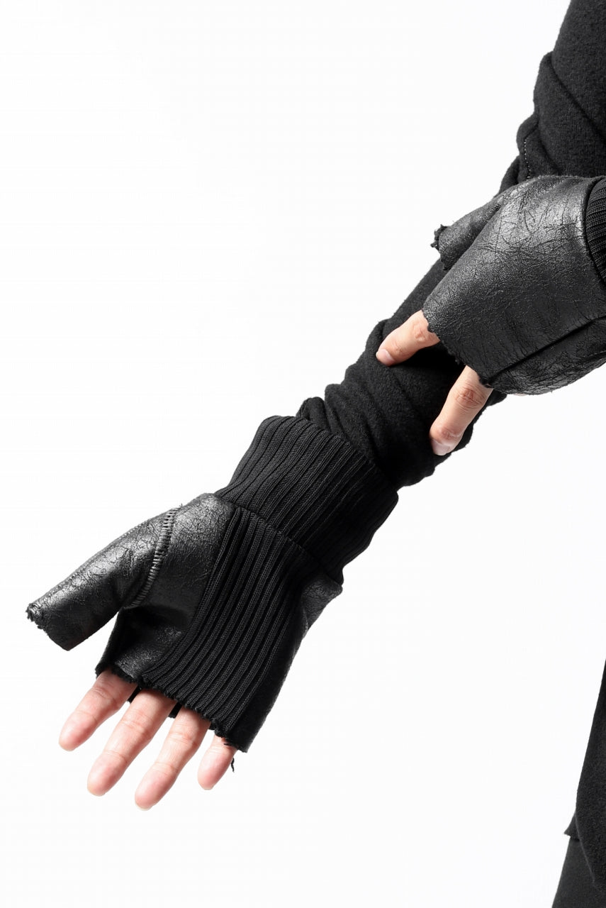 画像をギャラリービューアに読み込む, thomkrom FINGER OUT GLOVES / BOA FLEECY JERSEY (BLACK)