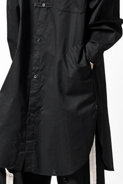画像をギャラリービューアに読み込む, Y's STAND COLLAR LONG SHIRT / THIN TWILL (BLACK)