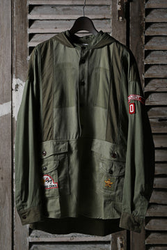 画像をギャラリービューアに読み込む, CHANGES VINTAGE REMAKE MILITARY HOODIE SHIRT-PARKA (KHAKI #A)