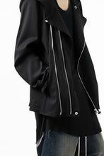 Load image into Gallery viewer, ISAMU KATAYAMA BACKLASH HOODED RIDERS BLOUSON / STRETCH RAYON SILK (BLACK)