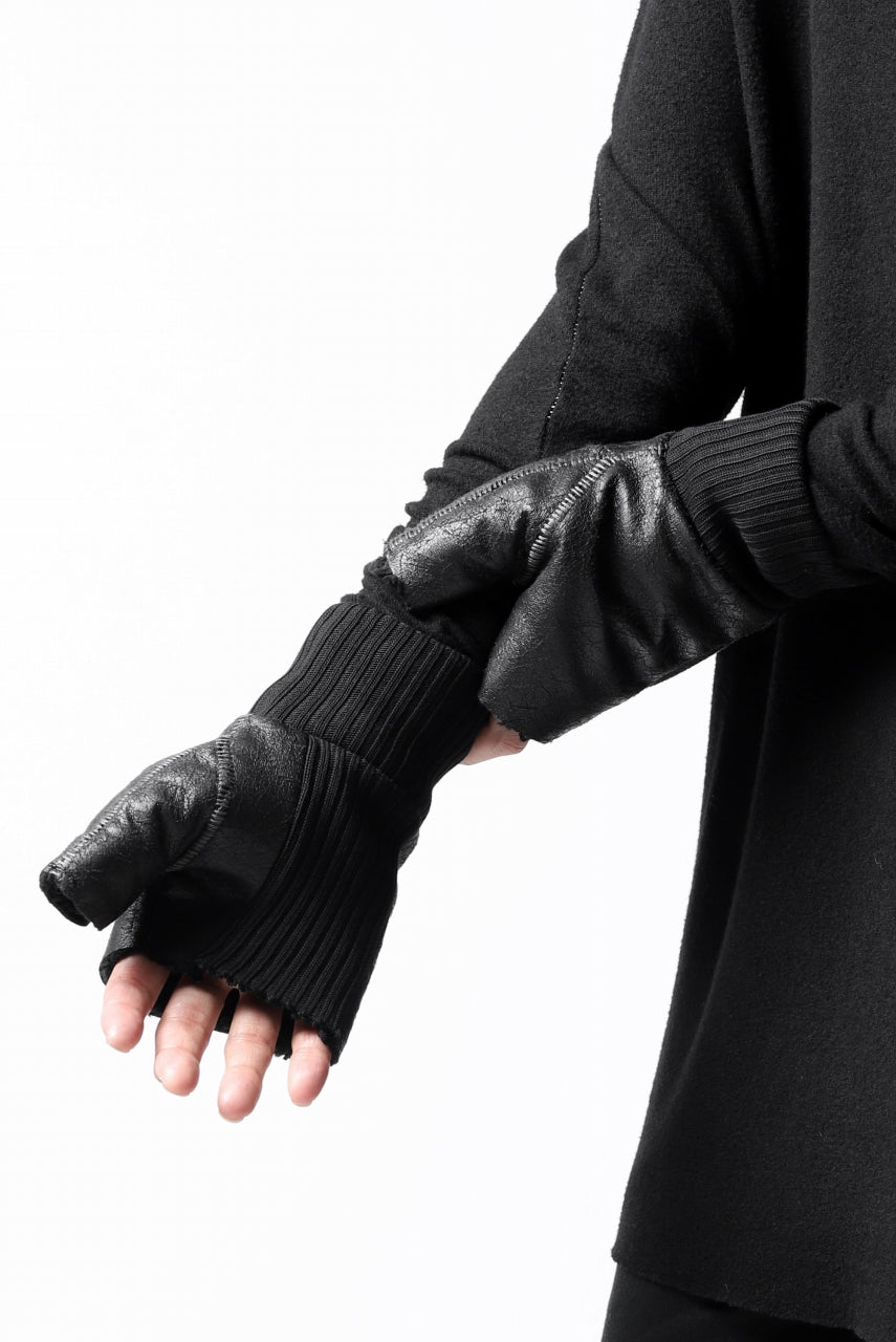 画像をギャラリービューアに読み込む, thomkrom FINGER OUT GLOVES / BOA FLEECY JERSEY (BLACK)