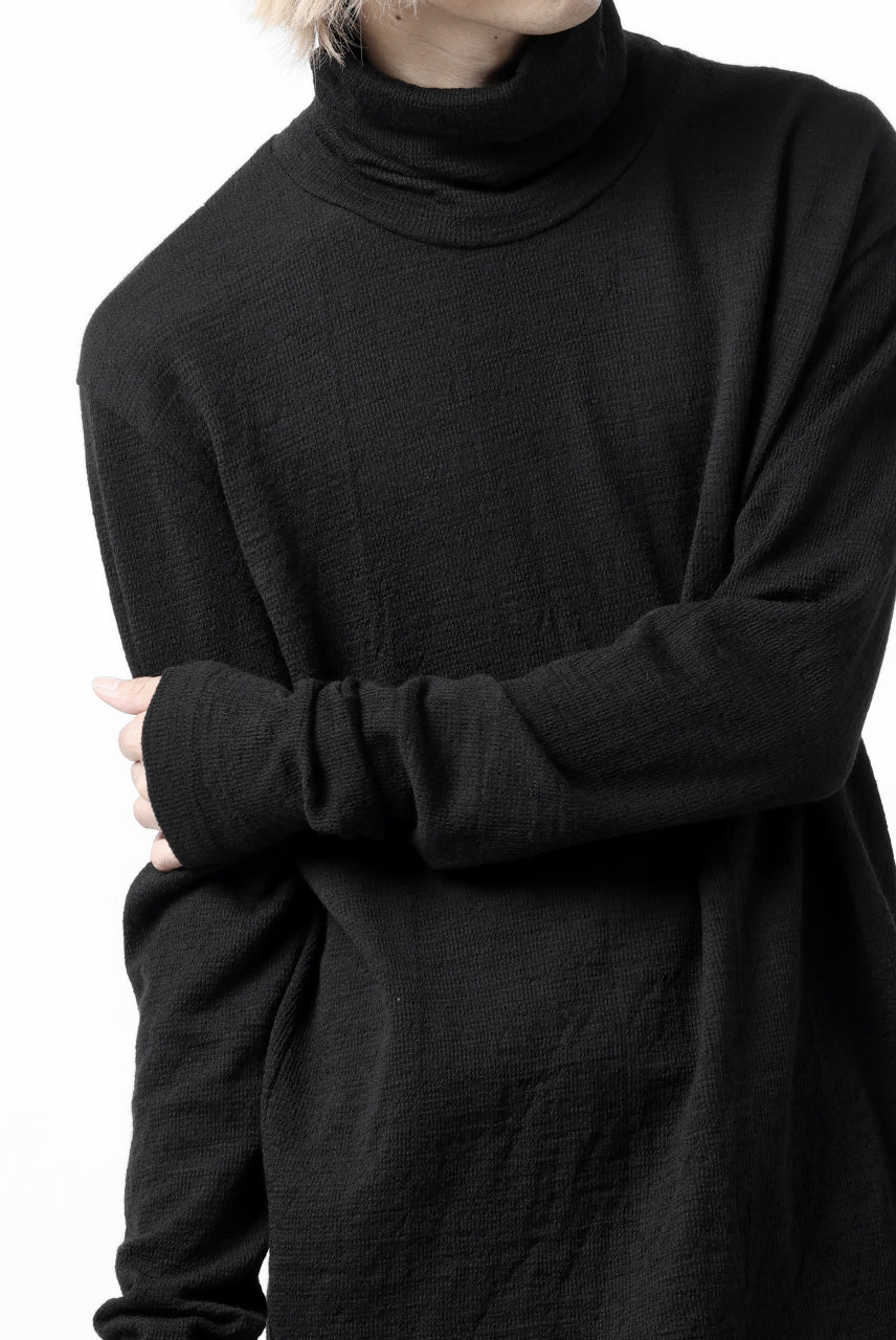 画像をギャラリービューアに読み込む, KLASICA SMOKE SMOOTH TURTLE NECK PULL / JACQUARD KNIT JERSEY (BLACK)