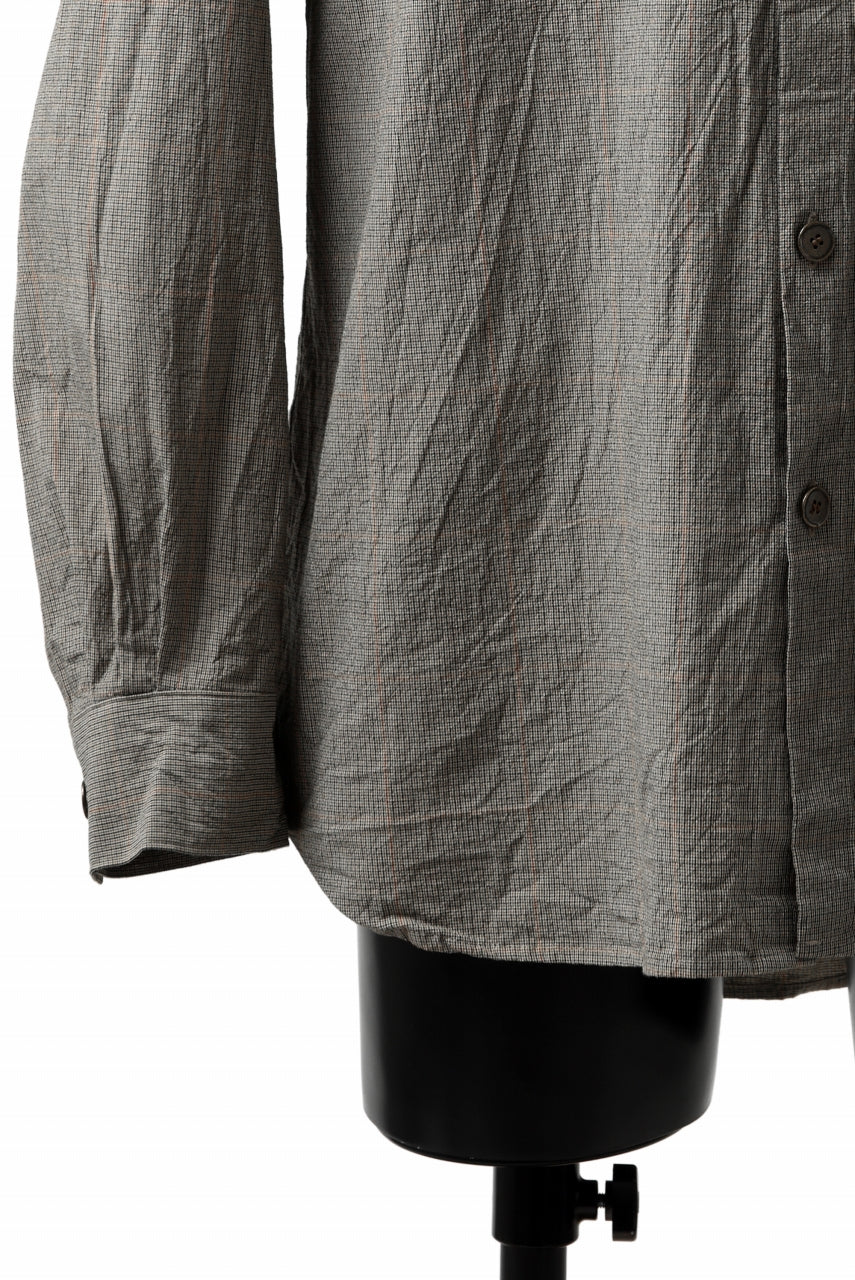 画像をギャラリービューアに読み込む, YUTA MATSUOKA exclusive plain shirt / organic cotton washer check (mustard)