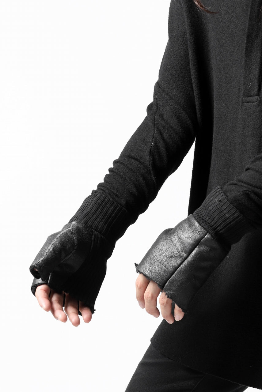 画像をギャラリービューアに読み込む, thomkrom FINGER OUT GLOVES / BOA FLEECY JERSEY (BLACK)