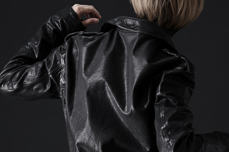 画像をギャラリービューアに読み込む, ISAMU KATAYAMA BACKLASH DOUBLE BREASTED JACKET / DOUBLE-SHOULDER OBJECT DYED (BLACK)