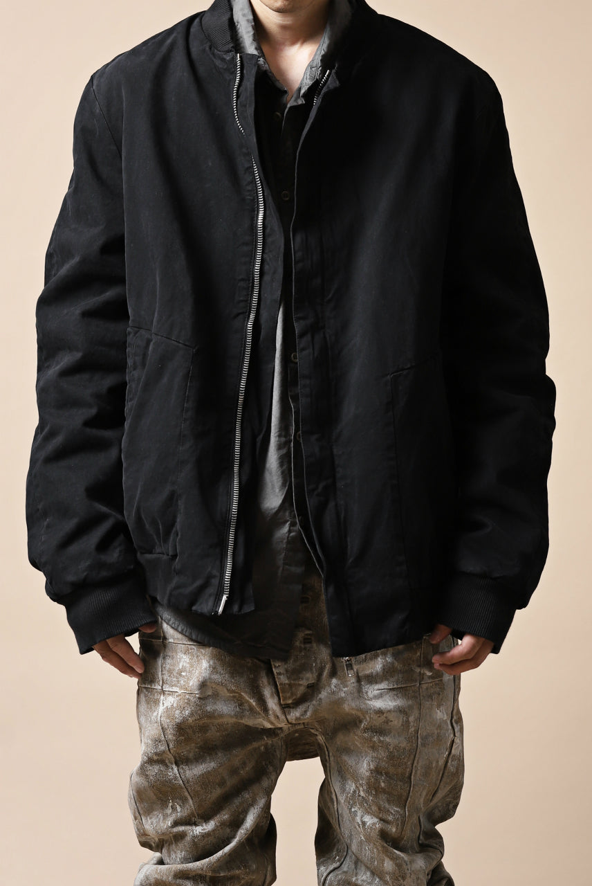 Load image into Gallery viewer, daub DYEING PADDED BOMBER JACKET / ELASTIC-COTTON (BLACK)