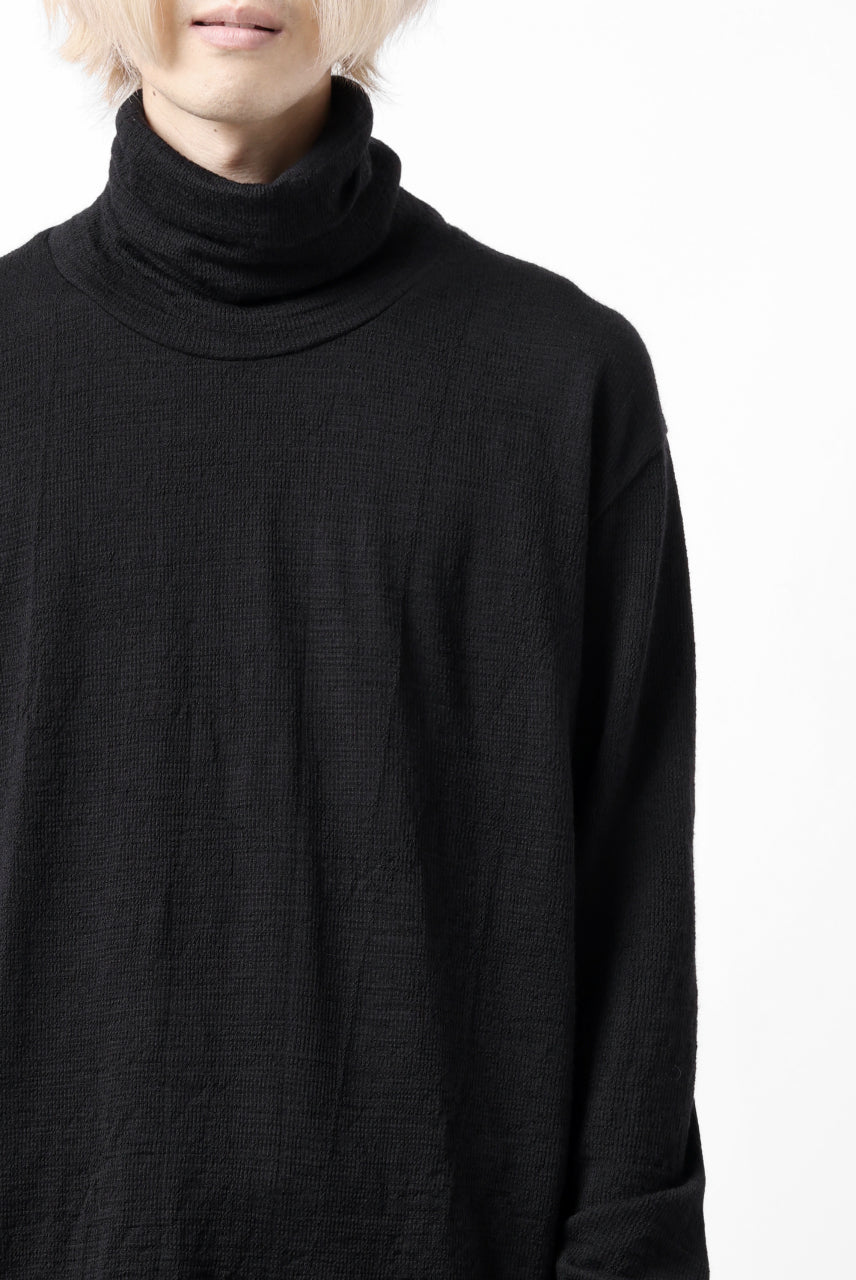 画像をギャラリービューアに読み込む, KLASICA SMOKE SMOOTH TURTLE NECK PULL / JACQUARD KNIT JERSEY (BLACK)