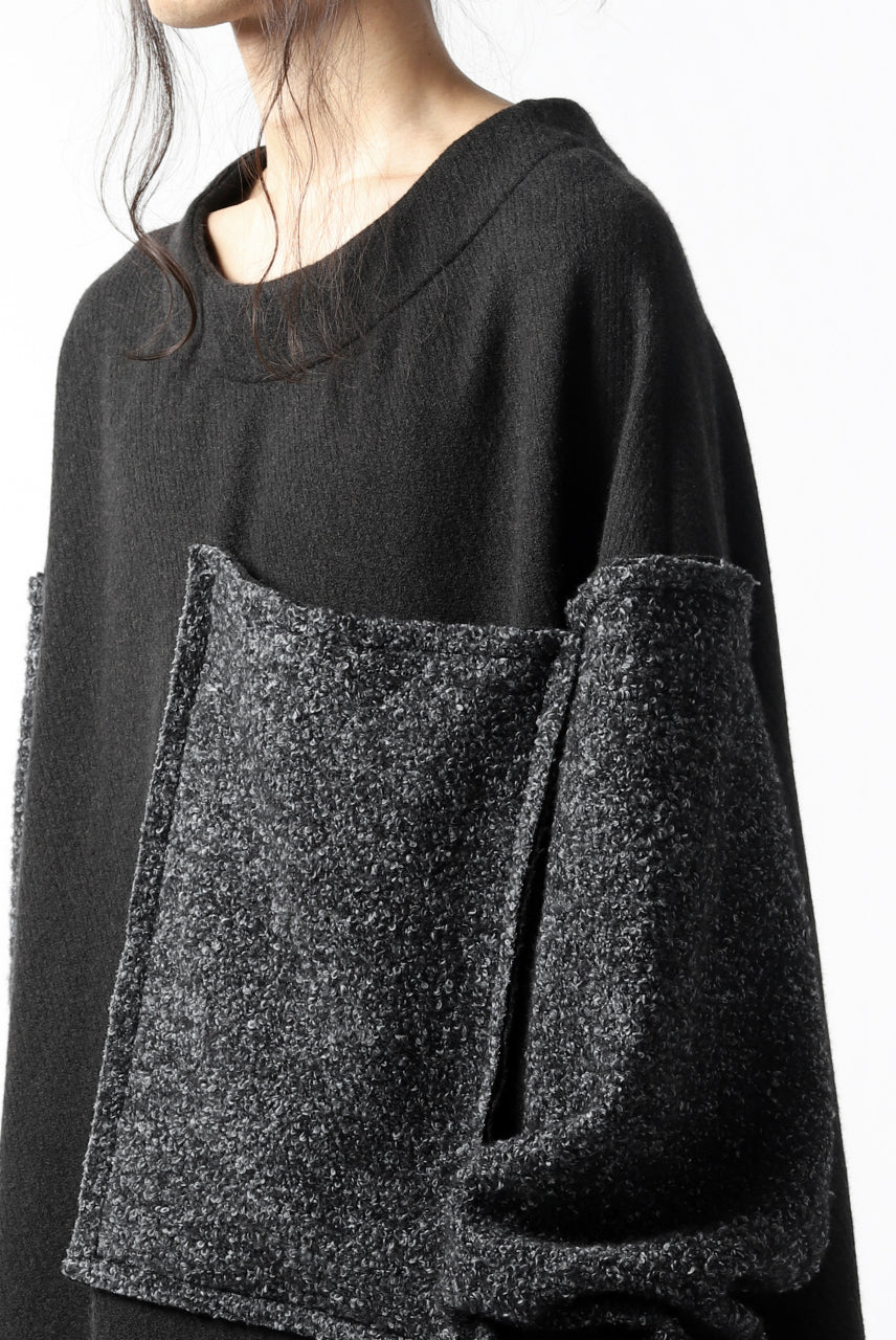 画像をギャラリービューアに読み込む, SOSNOVSKA ATTACHED POCKET KNIT SWEATER (BLACK)