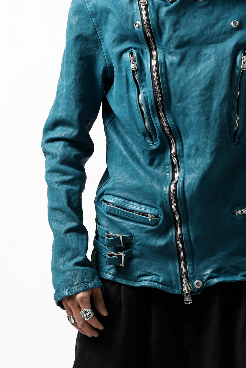 Load image into Gallery viewer, ISAMU KATAYAMA BACKLASH exclusive DOUBLE RIDERS JACKET / JP-CALF GARMENT WASHED (BLACK)