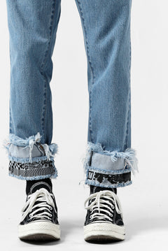 Load image into Gallery viewer, FACETASM CROPPED PRINT DENIM PANTS (INDIGO)