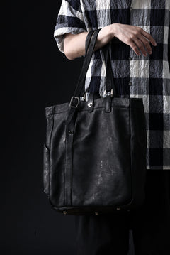 Load image into Gallery viewer, ISAMU KATAYAMA BACKLASH TOTE BAG / DOUBLE SHOULDER OBJECT DYED (BLACK) ※