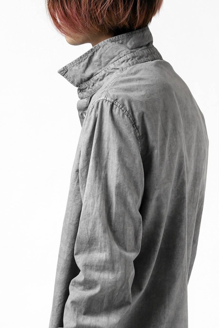 Load image into Gallery viewer, daub PLAIN COLLAR SHIRT / COLD DYED ORGANIC COTTON (GREY)
