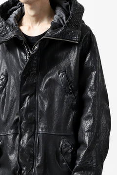 Load image into Gallery viewer, ISAMU KATAYAMA BACKLASH N-3B FLIGHT JACKET / GOAT LEATHER (GARMENT + SPRAY DYED BLACK)