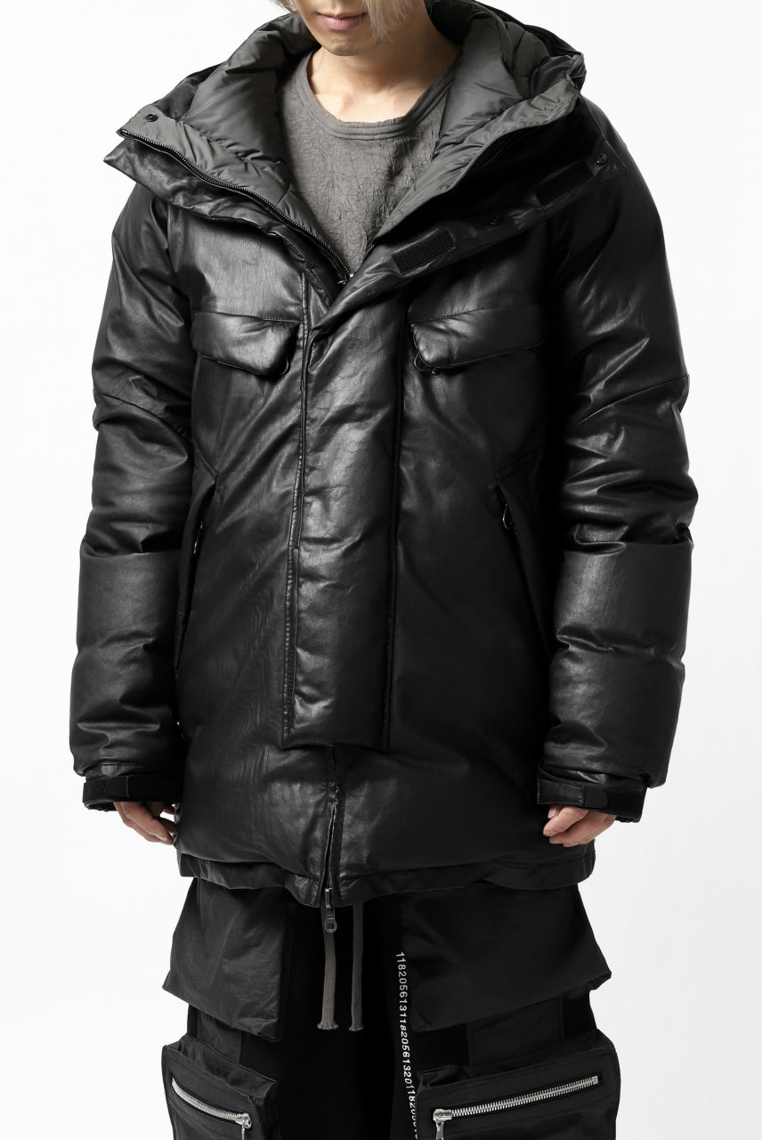 Load image into Gallery viewer, ISAMU KATAYAMA BACKLASH xx NANGA REVERSIBLE MOUNTAIN BELAY COAT / KANGAROO + NYLON x POLISH WHITE GOOSE (BLACK x GREY)