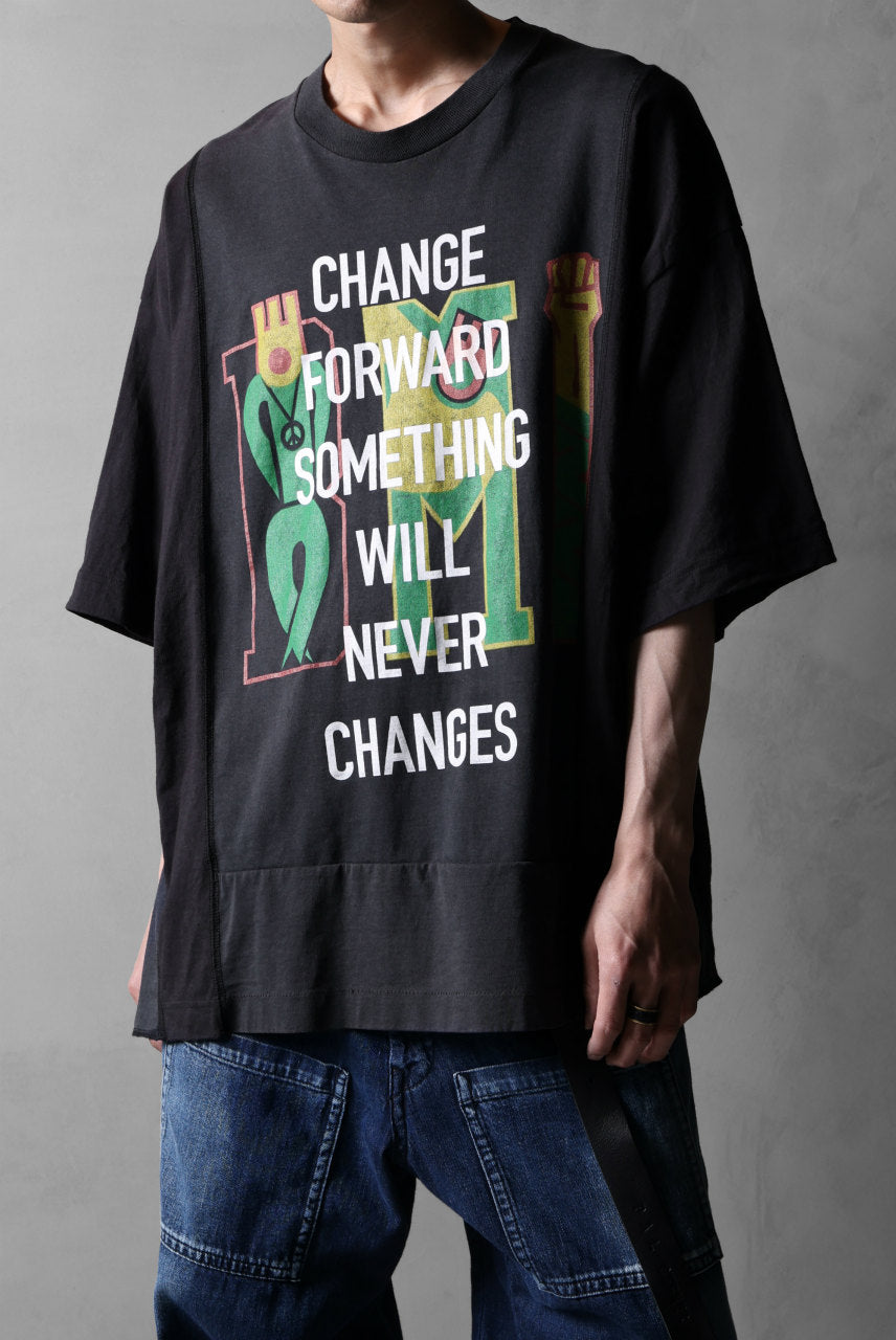 画像をギャラリービューアに読み込む, CHANGES VINTAGE REMAKE MULTI PANEL S/S TEE (BLACK #G)