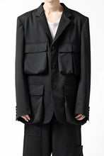 Load image into Gallery viewer, Y's BANG ON! No.163 GABARDINE SOLID POCKET JACKET (BLACK)