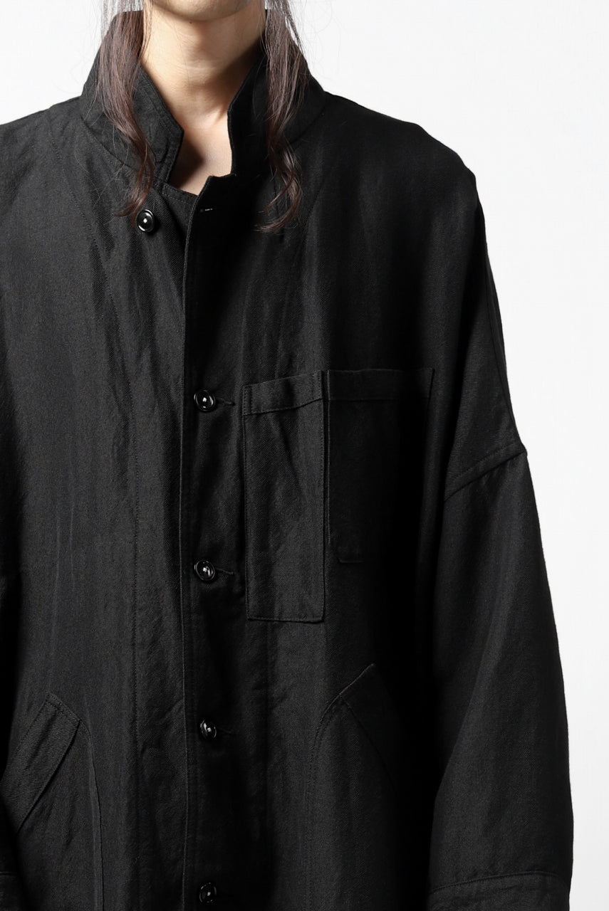画像をギャラリービューアに読み込む, KLASICA CT30-REX BIG RECTANGLE COAT / SERGE WOOL&RAMIE (IRON)