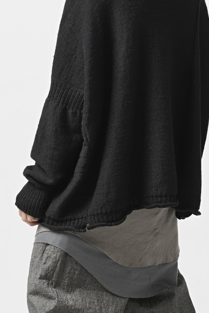 画像をギャラリービューアに読み込む, KLASICA PYKE LOOSE KNIT PULLOVER / LINEN ROVING 5G (BLACK)