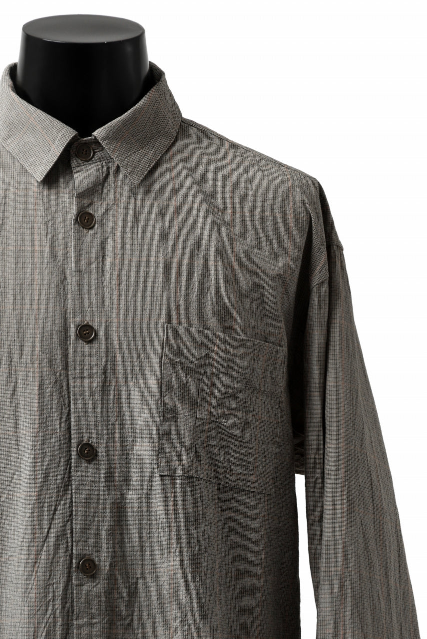 画像をギャラリービューアに読み込む, YUTA MATSUOKA exclusive plain shirt / organic cotton washer check (mustard)
