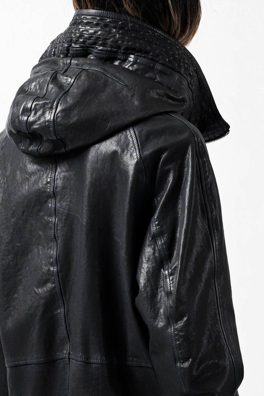 Load image into Gallery viewer, ISAMU KATAYAMA BACKLASH N-3B FLIGHT JACKET / GOAT LEATHER (GARMENT + SPRAY DYED BLACK)