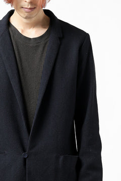 画像をギャラリービューアに読み込む, blackcrow 1B jacket silk wool cotton tweed with leather button (NAVY)