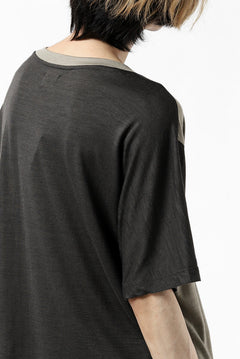 画像をギャラリービューアに読み込む, CAPERTICA ASYMMETRY BI COLOR TEE / SUPER120S WASHABLE WOOL (SEPIA)