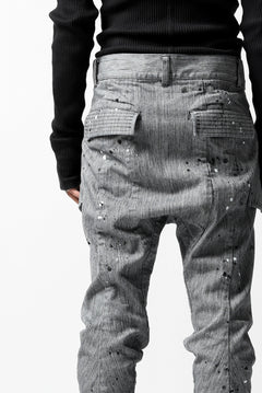 画像をギャラリービューアに読み込む, DEFORMATER.® &quot;SPLASH&quot; SLIM FIT JEANS WITH FLAP DETAIL / VERTICAL DENIM (ASPHALT)