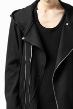 Load image into Gallery viewer, ISAMU KATAYAMA BACKLASH HOODED RIDERS BLOUSON / STRETCH RAYON SILK (BLACK)