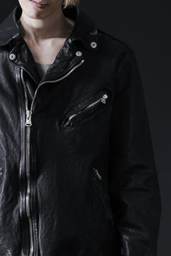 画像をギャラリービューアに読み込む, ISAMU KATAYAMA BACKLASH DOUBLE RIDERS JACKET "RELAX" / GARMENT WASHED JP CALF (BLACK)