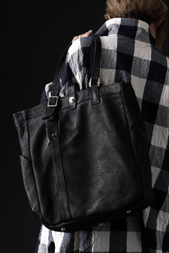 Load image into Gallery viewer, ISAMU KATAYAMA BACKLASH TOTE BAG / DOUBLE SHOULDER OBJECT DYED (BLACK) ※