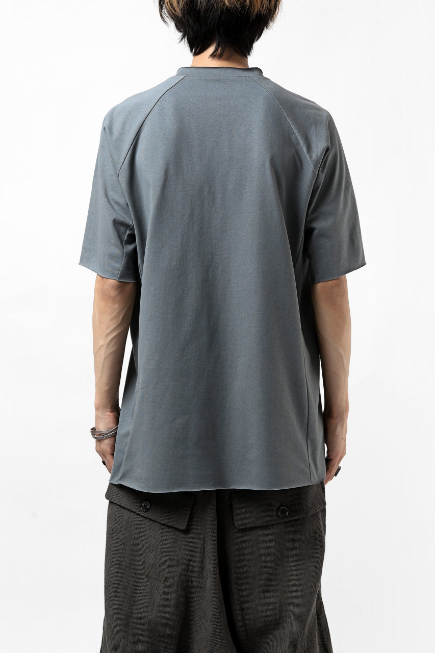 Load image into Gallery viewer, ierib raw edge Tee type-H  / light jersey (BLUE GREY)