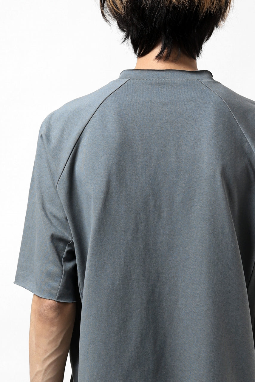 Load image into Gallery viewer, ierib raw edge Tee type-H  / light jersey (BLUE GREY)
