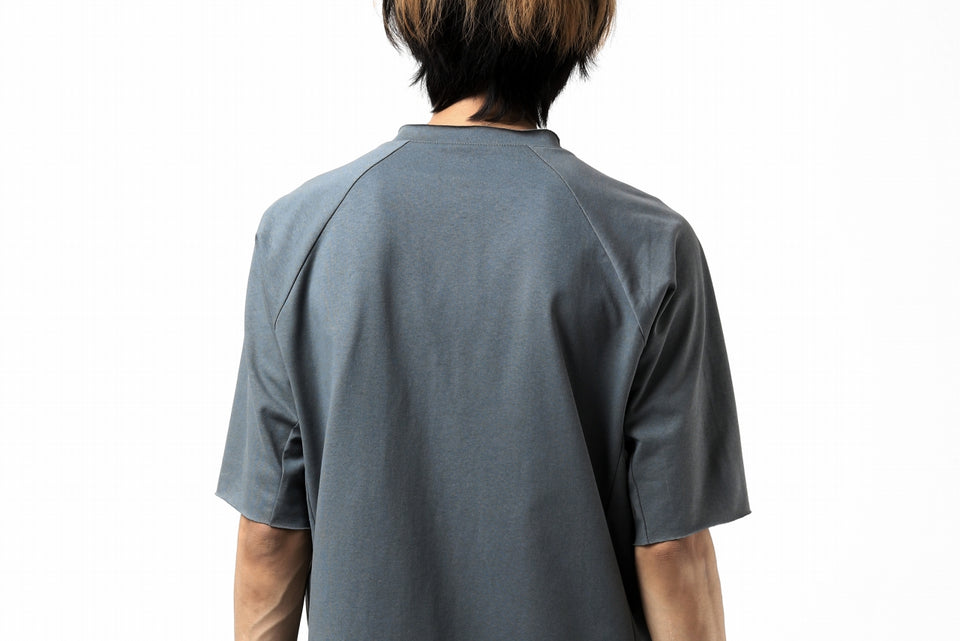 Load image into Gallery viewer, ierib raw edge Tee type-H  / light jersey (BLUE GREY)