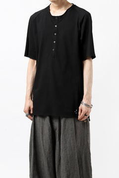 Load image into Gallery viewer, ierib raw edge Tee type-H  / light jersey (BLACK)