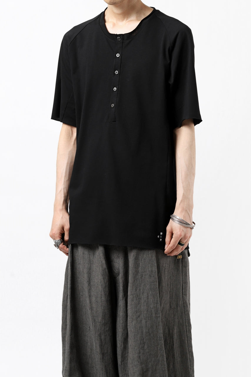 Load image into Gallery viewer, ierib raw edge Tee type-H  / light jersey (BLACK)