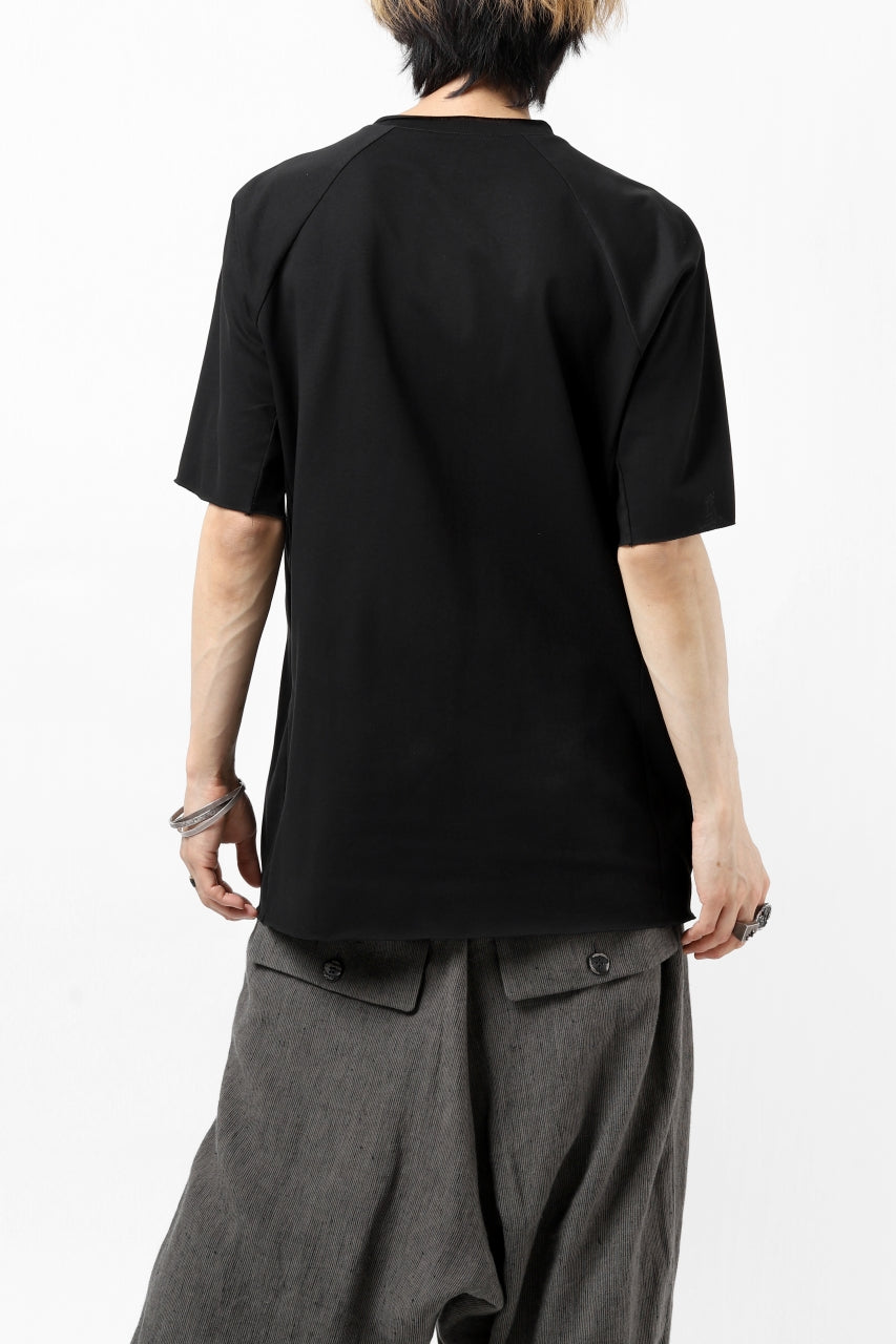 Load image into Gallery viewer, ierib raw edge Tee type-H  / light jersey (BLACK)