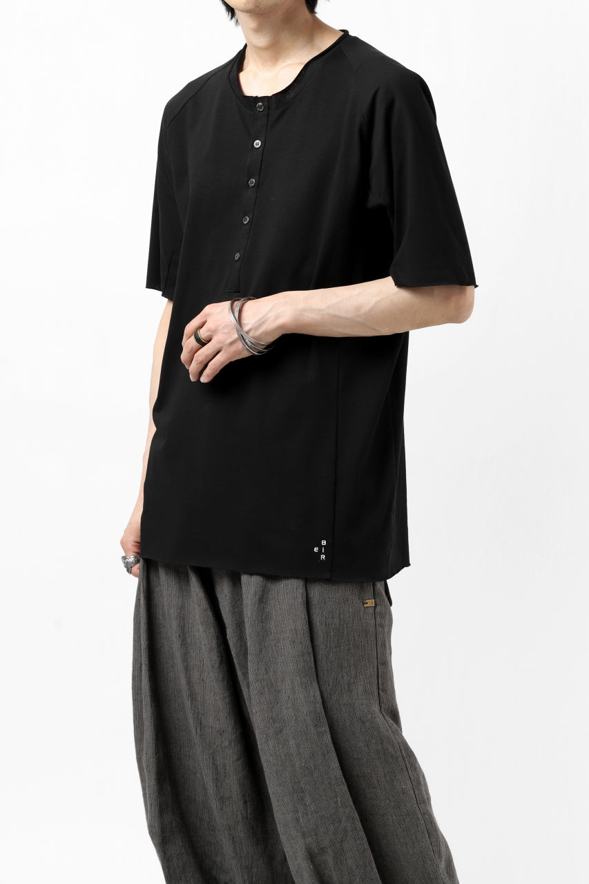 Load image into Gallery viewer, ierib raw edge Tee type-H  / light jersey (BLACK)