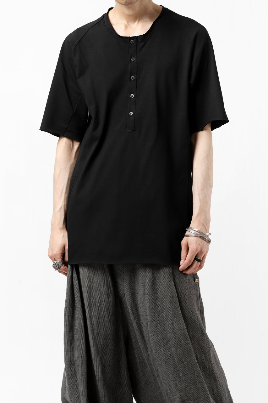 Load image into Gallery viewer, ierib raw edge Tee type-H  / light jersey (BLACK)