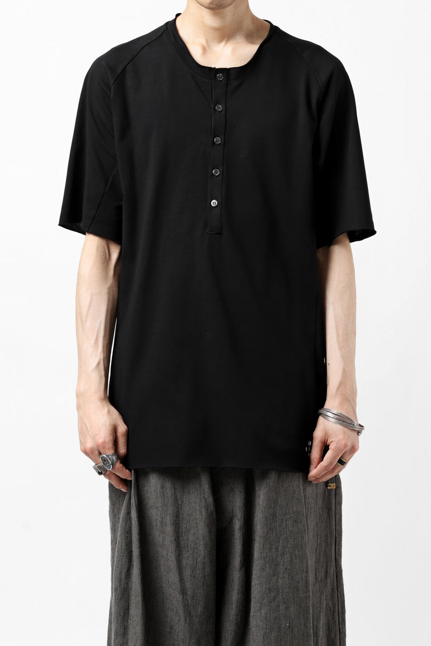 Load image into Gallery viewer, ierib raw edge Tee type-H  / light jersey (BLACK)