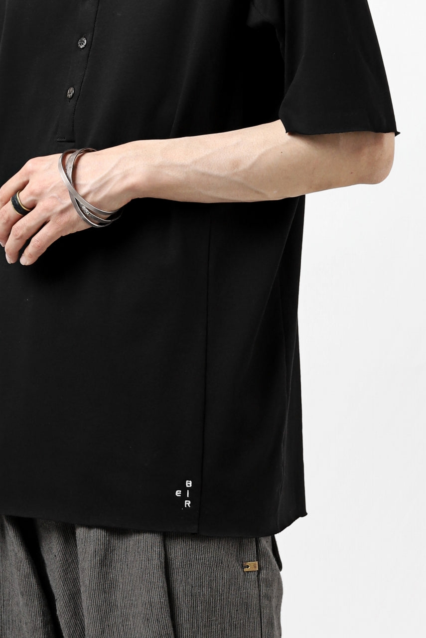 Load image into Gallery viewer, ierib raw edge Tee type-H  / light jersey (BLACK)