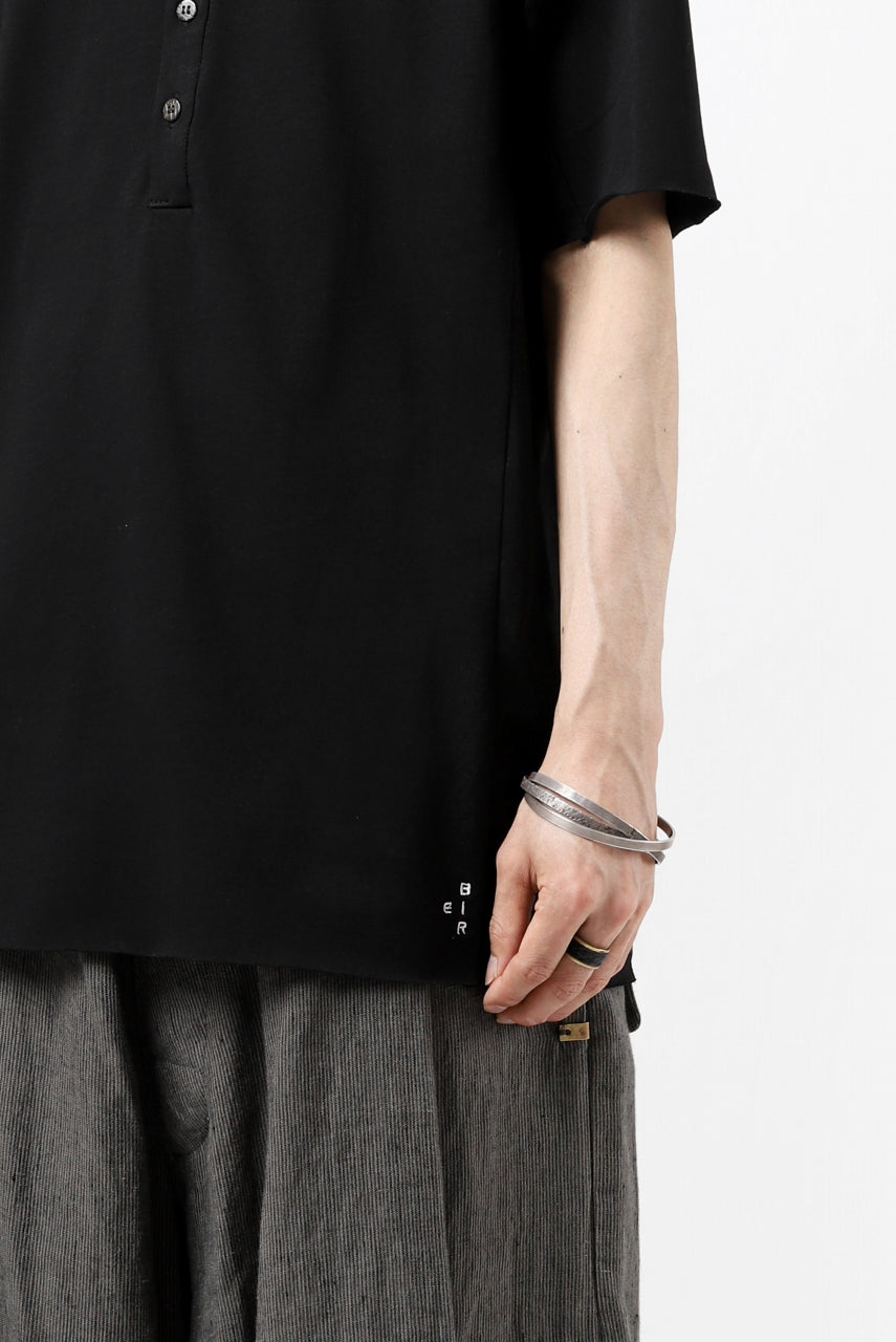 Load image into Gallery viewer, ierib raw edge Tee type-H  / light jersey (BLACK)