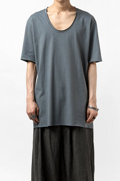 Load image into Gallery viewer, ierib exclusive raw edge Tee type-R  / light jersey (BLUE GREY)