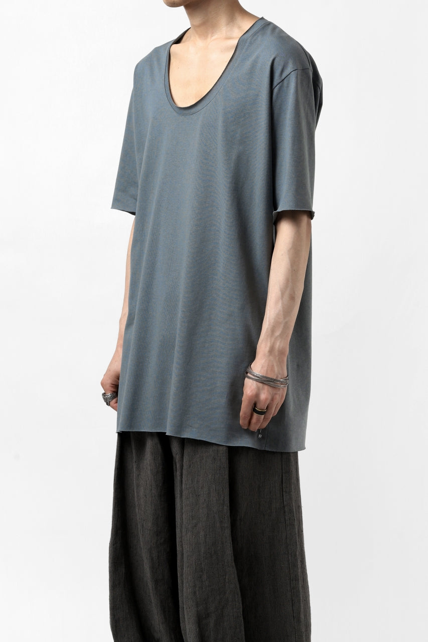 Load image into Gallery viewer, ierib exclusive raw edge Tee type-R  / light jersey (BLUE GREY)