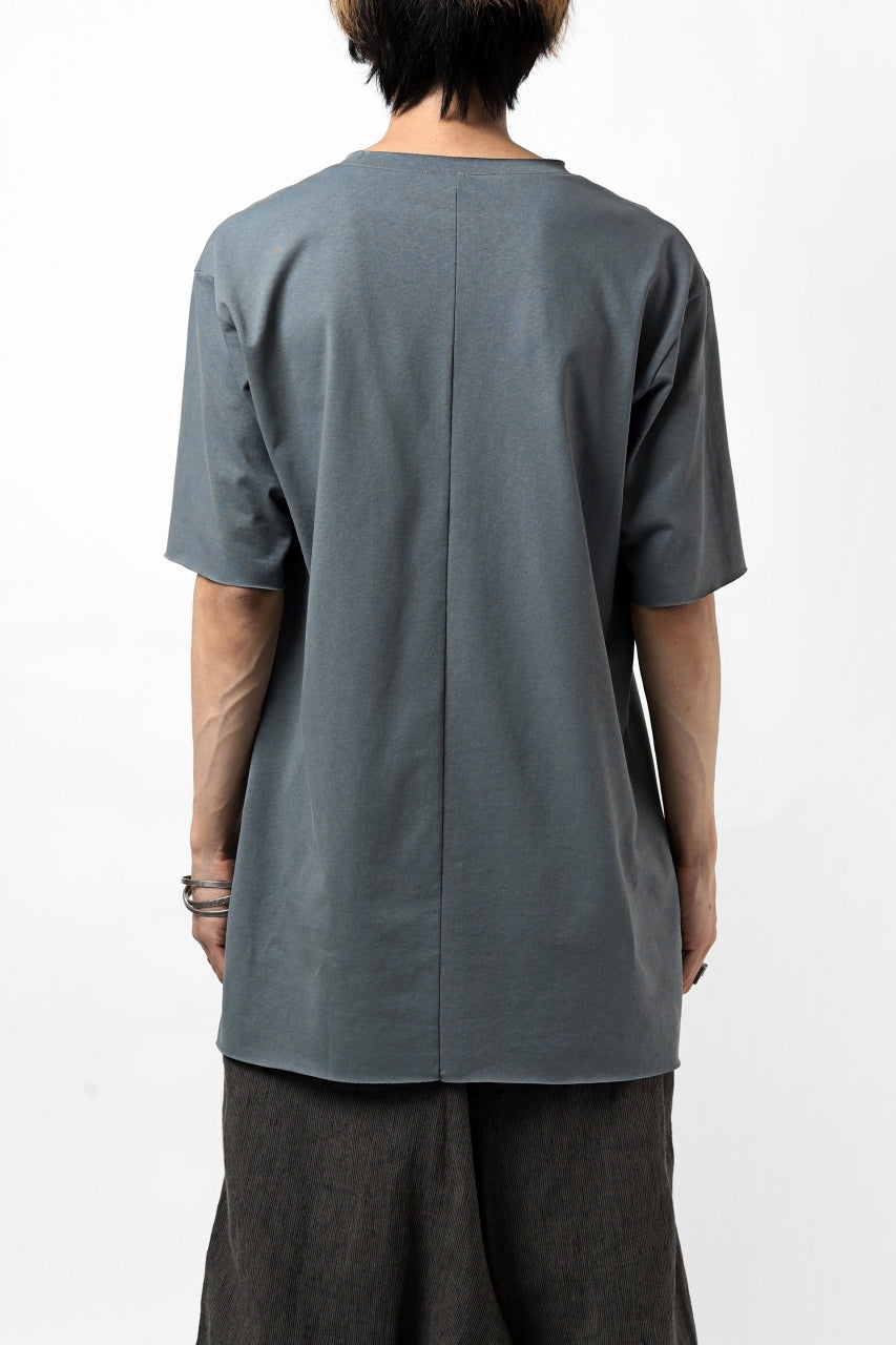 Load image into Gallery viewer, ierib exclusive raw edge Tee type-R  / light jersey (BLUE GREY)