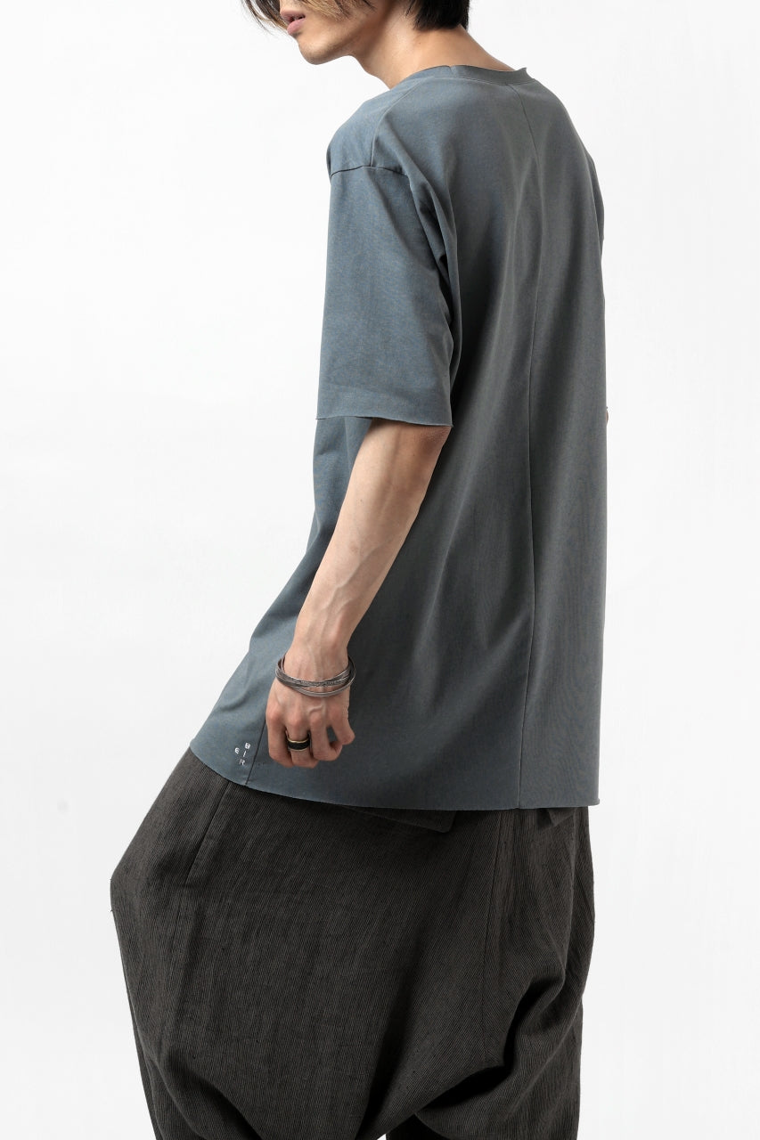 Load image into Gallery viewer, ierib exclusive raw edge Tee type-R  / light jersey (BLUE GREY)