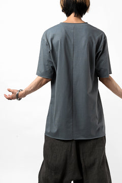 Load image into Gallery viewer, ierib exclusive raw edge Tee type-R  / light jersey (BLUE GREY)