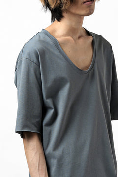 Load image into Gallery viewer, ierib exclusive raw edge Tee type-R  / light jersey (BLUE GREY)